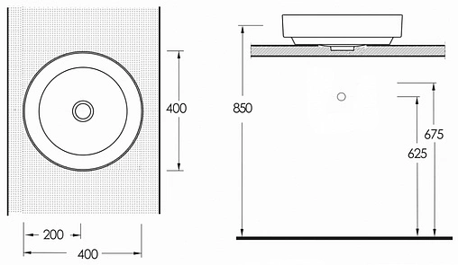 Раковина beWash Alster 40 антрацит 86401080