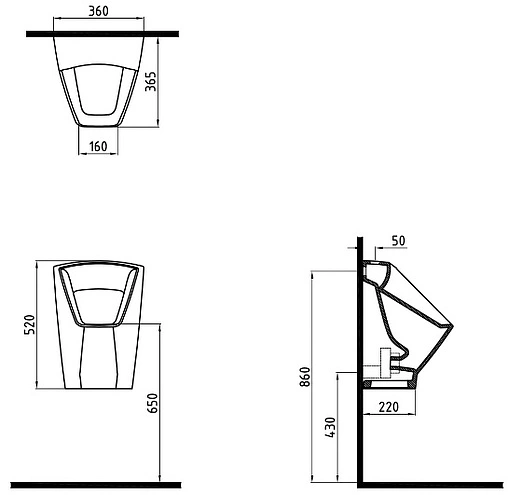 Писсуар с внешним подводом воды Bien Neptun белый NPPS05201VSUW5000