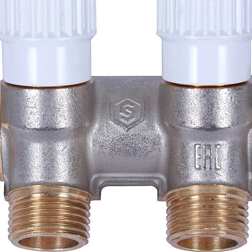 Коллектор регулирующий проходной 2 отвода ¾&quot;в/н x ½&quot;н Stout SMB 6852 341202