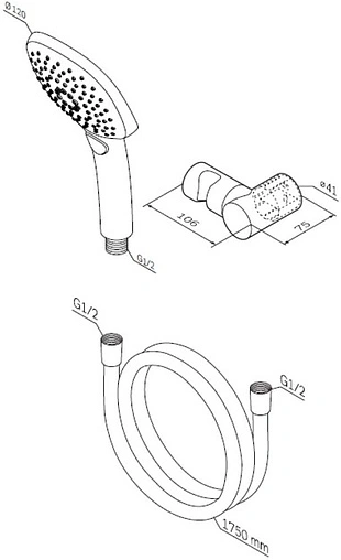 Душевой набор Am.Pm Sensation хром F0113000