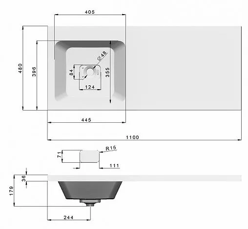 Раковина Madera Kamilla 110 L белый 4627173210041