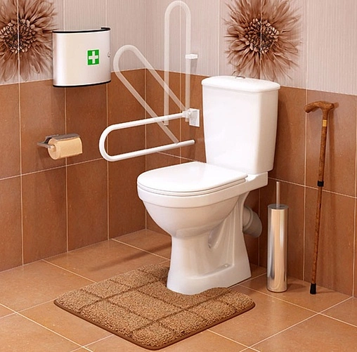 Унитаз-компакт с откидным поручнем Оскольская керамика Персона стандарт белый 42301120012