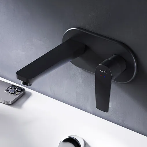 Смеситель для раковины из стены Am.Pm Gem чёрный матовый F90A72222