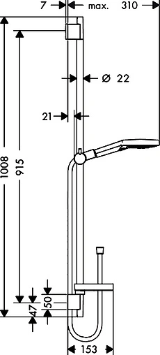Душевая стойка Hansgrohe Raindance Select S 120 3jet 90см хром/белый 26631400