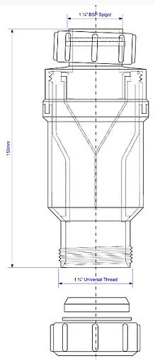 Самозакрывающийся сливной клапан Mc Alpine белый MRNRV32-PB