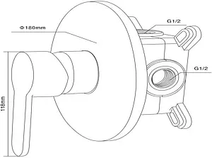 Смеситель для душа скрытого монтажа Swedbe Platta хром 5523, 2
