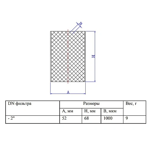Сетка сменная для фильтров Valtec VT.050.N.09