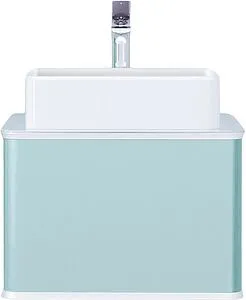 Тумба под умывальник подвесная Jorno Pastel 58 бирюзовый бриз Pas.01.58/P/BL, 1
