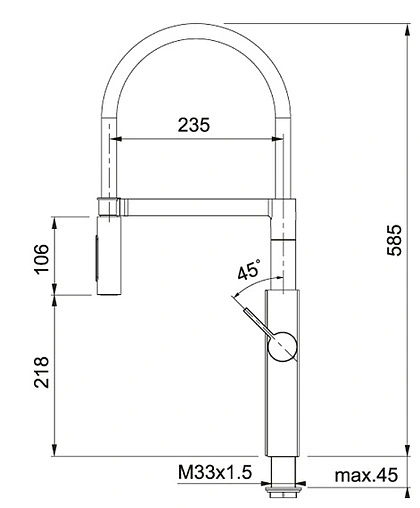 Смеситель для кухни с выдвижным изливом Franke Crystal хром 115.0474.625