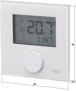 Проводной комнатный терморегулятор НЗ 24В TECEfloor RT- D Design 24 Control белый 77410045, 2