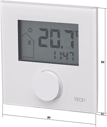 Проводной комнатный терморегулятор НЗ 24В TECEfloor RT- D Design 24 Control белый 77410045