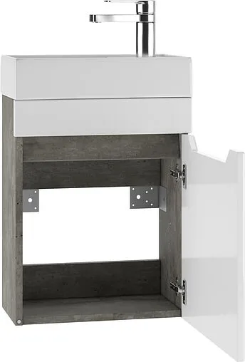 Тумба-умывальник подвесная Айсберг Мечта 40 белый/бетон DM2333T+4607152362107