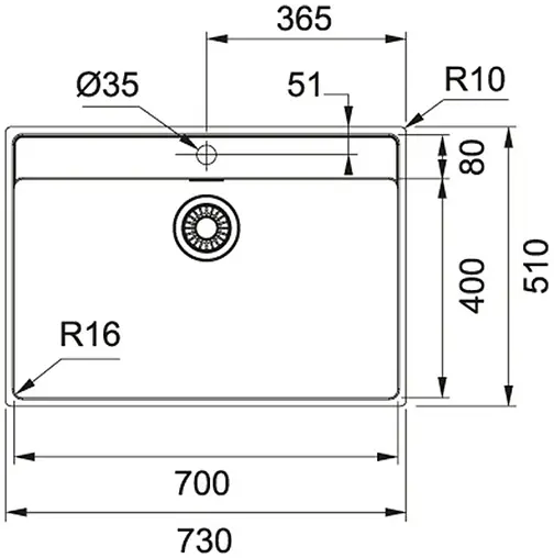 Мойка кухонная Franke Maris MRX 210-70 TL нержавеющая сталь 127.0525.286