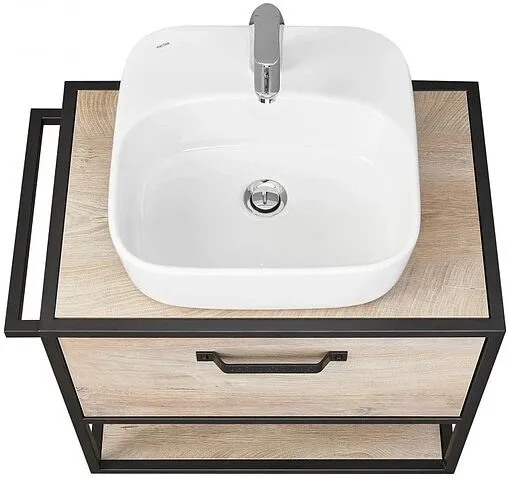 Тумба-умывальник подвесная Aquaton Лофт Фабрик 65 дуб эндгрейн 1A2423K2LTDU0