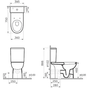 Унитаз-компакт VitrA Conforma белый 9832B003-7204, 2