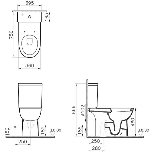 Унитаз-компакт VitrA Conforma белый 9832B003-7204
