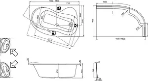 Панель для ванны фронтальная правая Ravak ROSA 95 P 150 белый CZ56100A00 Панель для ванны фронтальная правая Ravak ROSA 95 P 150 белый CZ56100A00, 4