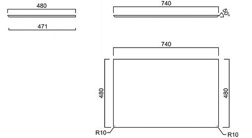 Столешница Kerama Marazzi Plaza Next PL4 80 про дабл антрацит PL4.DD500600R\80