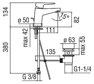 Смеситель для раковины Nobili Nobi хром NBE84118/1CR Смеситель для раковины Nobili Nobi хром NBE84118/1CR, 2