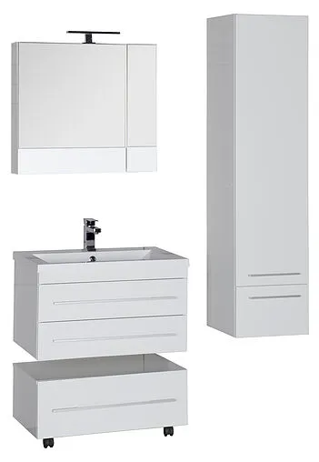 Шкаф-зеркало Aquanet Нота 75 L белый 00165130