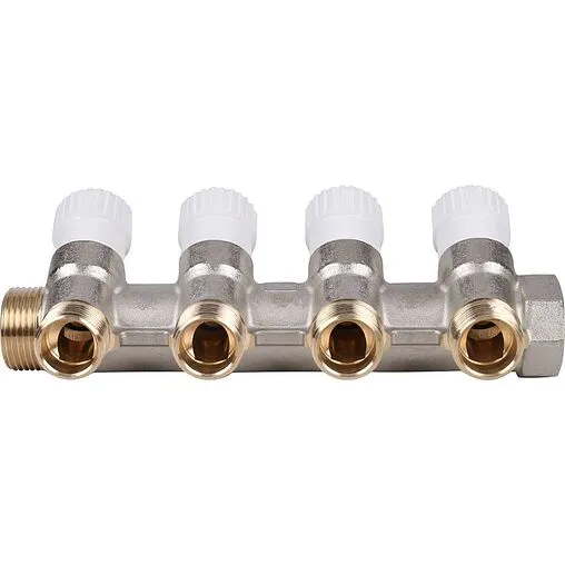 Коллектор регулирующий проходной 4 отвода ¾&quot;в/н x ½&quot;к Stout SMB 6851 341204