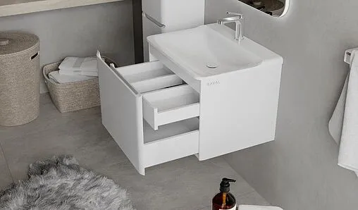 Тумба-умывальник подвесная Raval Welto 60 белый Wel.01.60/P/W/RL+Solo.08.60/W/RL