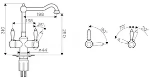Смеситель для кухни с подключением к фильтру Omoikiri Tottori-AB античная латунь 4994009, 2