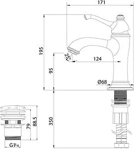Смеситель для раковины Lemark Greek золото LM5506GG Смеситель для раковины Lemark Greek золото LM5506GG, 2