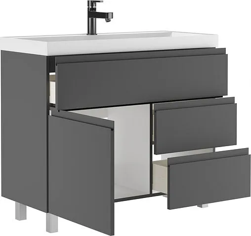 Тумба-умывальник напольный Домино Graffo 100 графит DGr2411T+4670142930051