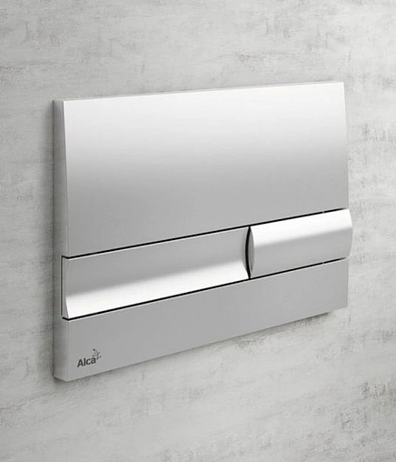 Клавиша смыва для унитаза AlcaPlast M1738 черный глянцевый Клавиша смыва для унитаза AlcaPlast M1738 черный глянцевый