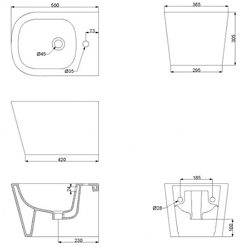 Биде подвесное BelBagno Albano белый BB120BH