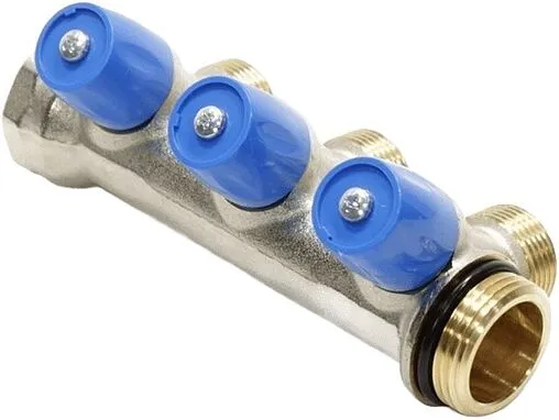 Коллектор регулирующий проходной 3 отвода синий 1&quot;в/н x ¾&quot;ек General Fittings 6300E7N1005B3A