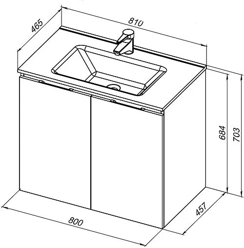 Тумба-умывальник подвесная Aquanet Алвита New 80 серый 00277528+00254364