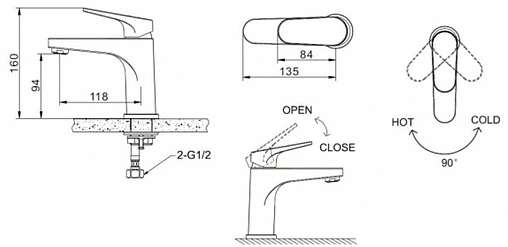 Комплект для ванны 3 в 1 Bravat Eler хром F00450CP
