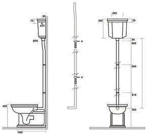 Бачок для унитаза Kerasan Waldorf белый 418001 Бачок для унитаза Kerasan Waldorf белый 418001, 3