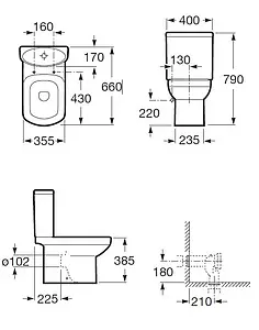 Чаша унитаза Roca Dama Senso белый 342517000 Чаша унитаза Roca Dama Senso белый 342517000, 3
