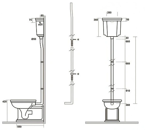 Бачок для унитаза Kerasan Waldorf белый 418001