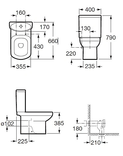Чаша унитаза Roca Dama Senso белый 342517000