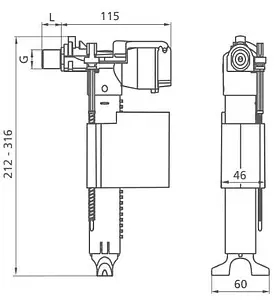 Заливной клапан для бачка ½&quot; латунь боковой Sanit 510 25.007.00..0002, 2