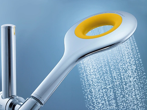Лейка ручного душа Grohe Rainshower Icon хром/желтый 27446000 Лейка ручного душа Grohe Rainshower Icon хром/желтый 27446000