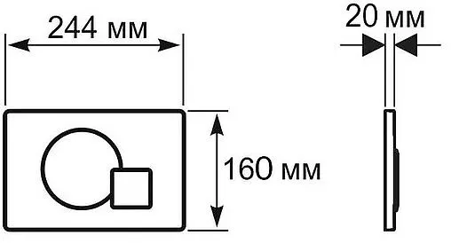 Клавиша смыва для унитаза Aquanika Basic Q-type 01.02.10 хром матовый