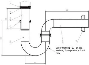 Сифон трубный для раковины Arrowhead хром 730006 Сифон трубный для раковины Arrowhead хром 730006, 2
