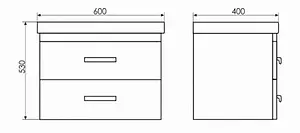Тумба-умывальник подвесная Comforty Никосия 60П дуб белый 00004138879CF, 2