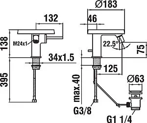 Смеситель для биде Laufen Kartell хром 3.4133.1.004.111.1 Смеситель для биде Laufen Kartell хром 3.4133.1.004.111.1, 2