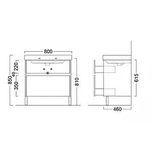 Тумба-умывальник подвесная Kerama Marazzi Buongiorno 80 европейский белый BGN.80.1\WHT.UK+BG.wb.80 Тумба-умывальник подвесная Kerama Marazzi Buongiorno 80 европейский белый BGN.80.1\WHT.UK+BG.wb.80, 2