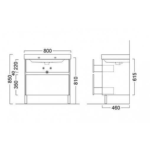 Тумба-умывальник подвесная Kerama Marazzi Buongiorno 80 европейский белый BGN.80.1\WHT.UK+BG.wb.80