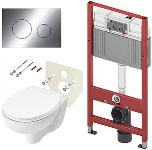 Комплект 6 в 1 TECE V04 K440921.WC1 с кнопкой TECEloop 9240921 хром глянцевый, 1