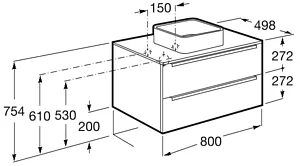 Тумба-умывальник подвесная Roca Inspira 80 белый глянец 851080806+ Тумба-умывальник подвесная Roca Inspira 80 белый глянец 851080806+, 2