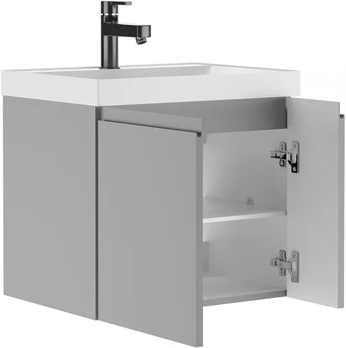 Тумба под умывальник подвесной Домино Graffo 60 светло-серый DGr2408T