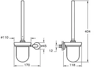 Ёршик для унитаза VitrA Minimax S хром A44790, 2